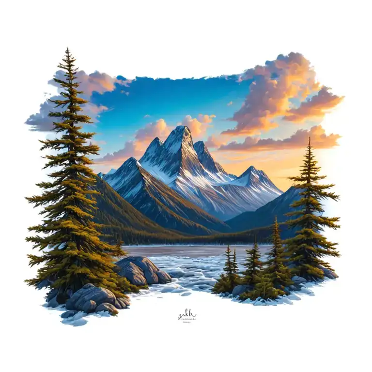 Alaska Mountains Scene