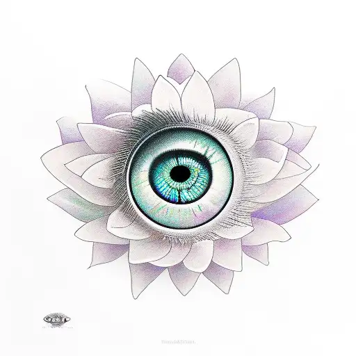 Eye With Lotus Flower