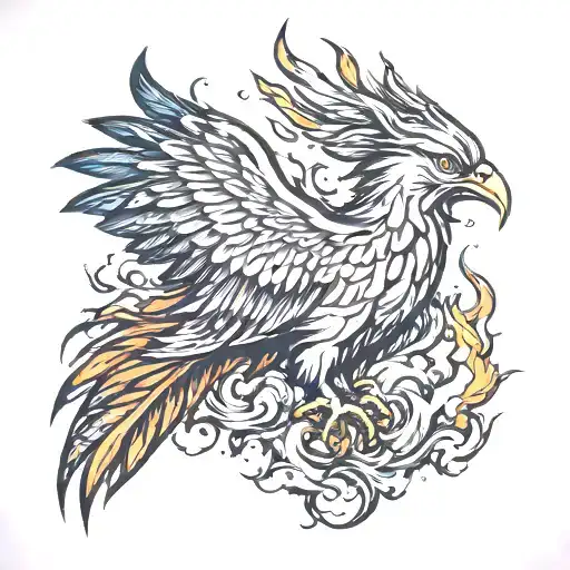 Phoenix Rising From The Ashes Symbolizing Rebirth