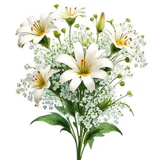 Lily Rose Daisies Baby's Breath