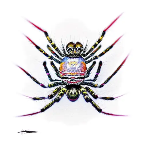 Spider Lili Upside Down With Straigth Lines