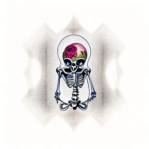 Hourglass With Skeleton