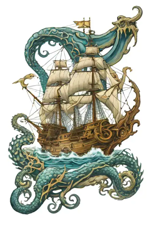 Kraken Sea Blue Tringle Warship