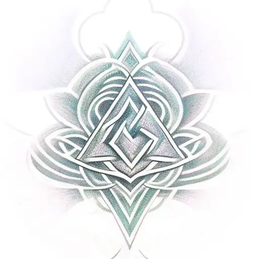Valknut Symbol Lotus Flower