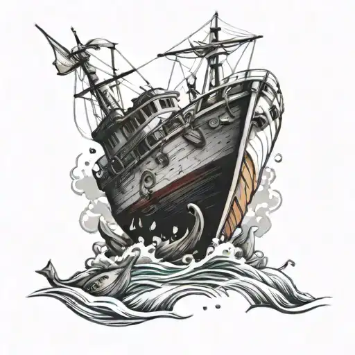 Nautical Boat Fishing Beach