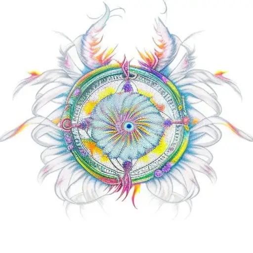 A Dreamcatcher Mixed With A Flaming Phoenix