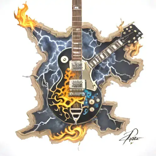 Les Paul Guitar With Lightning