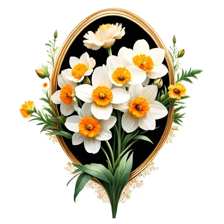 Carnation Narcissus Cosmos Flowers