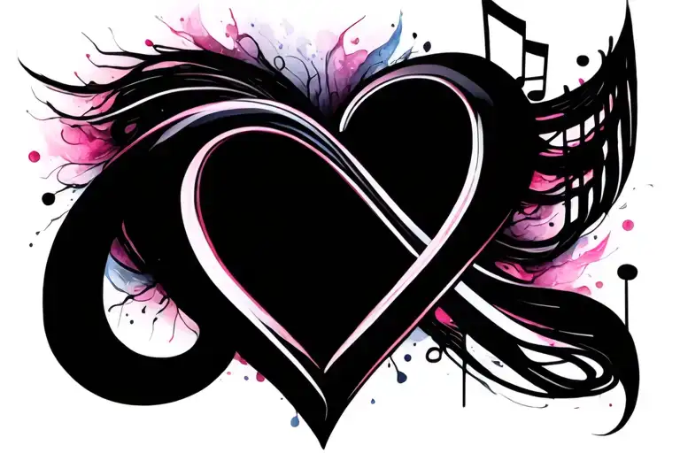 Infinity Symbol With Heart Music Note