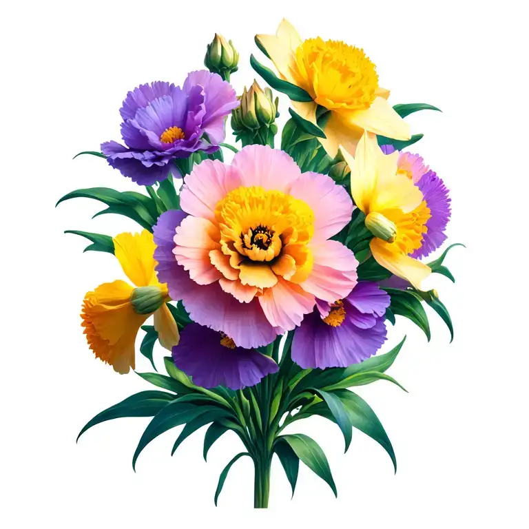 Carnation Cosmos Daffodil Flowers