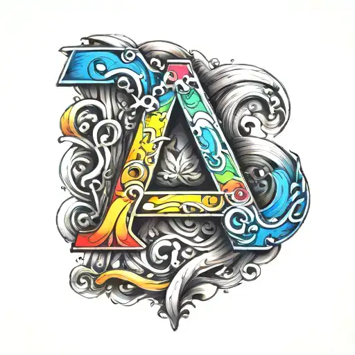 I Want The Letters A And V In Rainbow Color With A Good Design