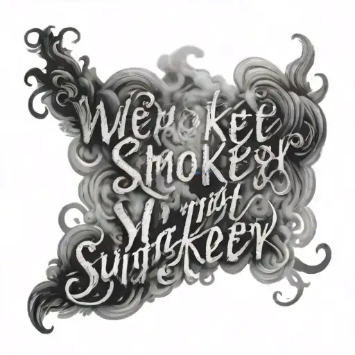 Text With Smokey Background Black And White
