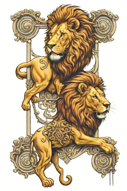 Lion Halved With Libra
