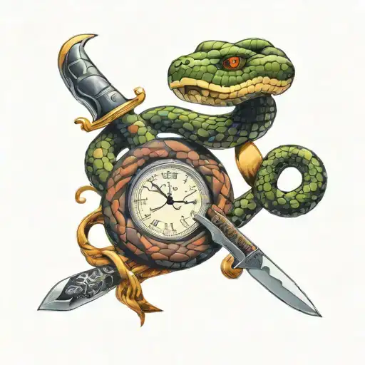 Snake And Knife Surrounded