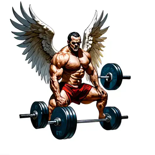 Angel Dead Lifting Weights