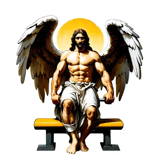 Angel Jesus Bench Pressing
