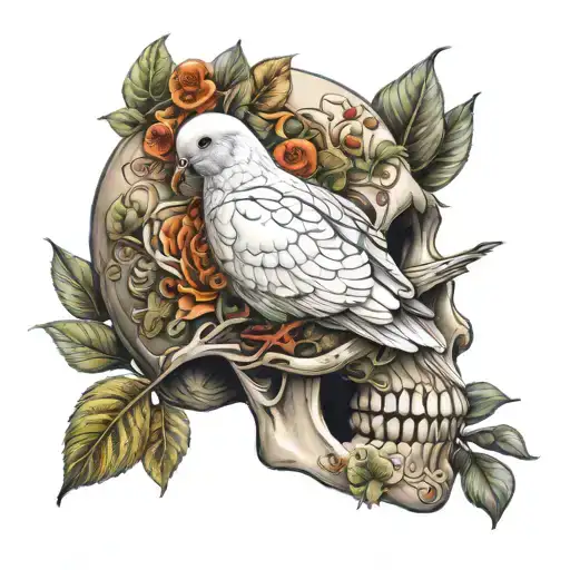 Dove Morphing Into A Human Skull