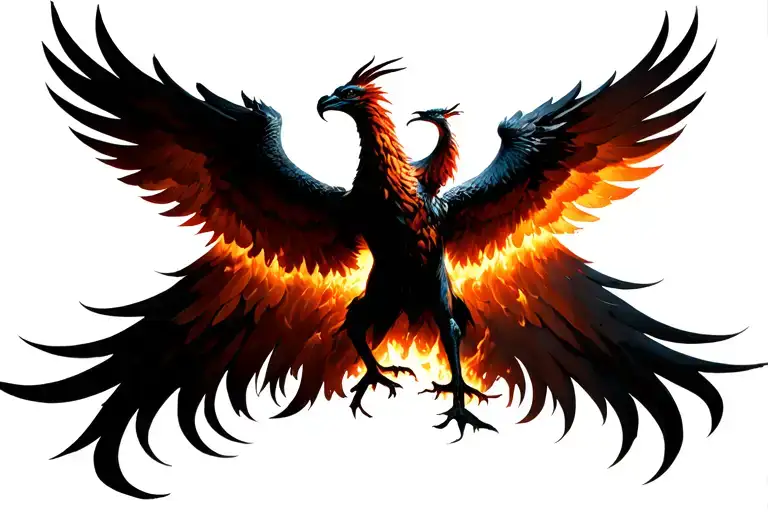 Phoenix Rising From The Ashes Symbolizing Rebirth