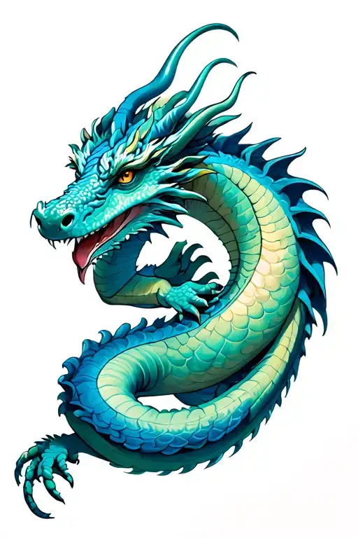 Dragon Laying With Tail Wrapped