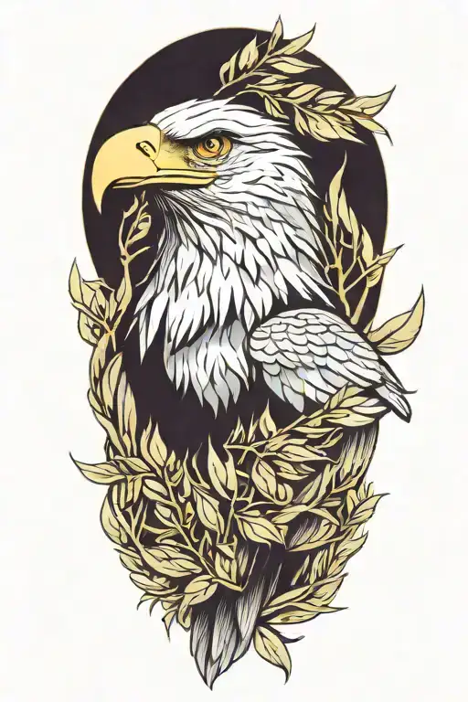 Angry Eagle With Olive Branch