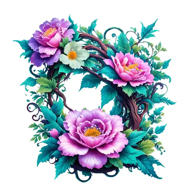 Vines And Flowers Intertwined