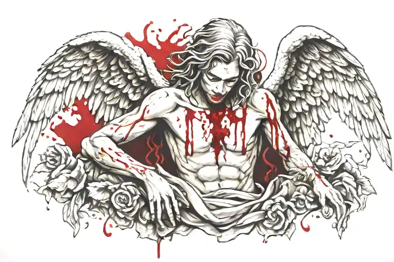 Fallen Angel With Blood