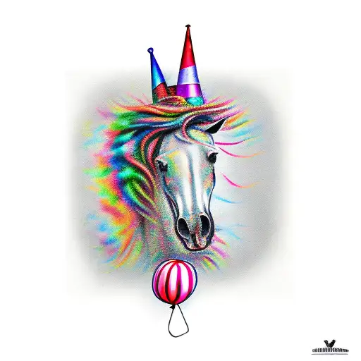 A Horse Dressed Up As A Clown Tip Dancing