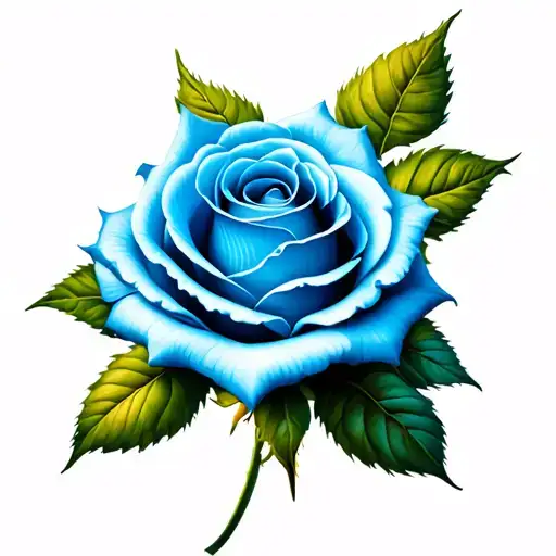 Beautiful Blue Rose With Very Soft Shading