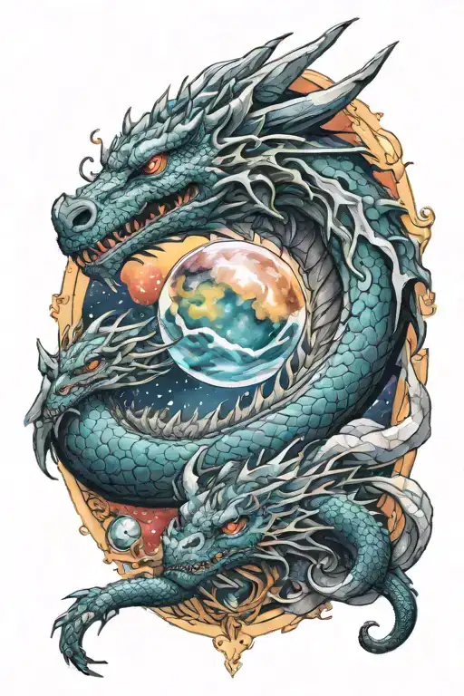 Dragon And Space Surrounded