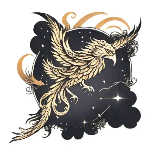 Phoenix Rising Into The Milkway