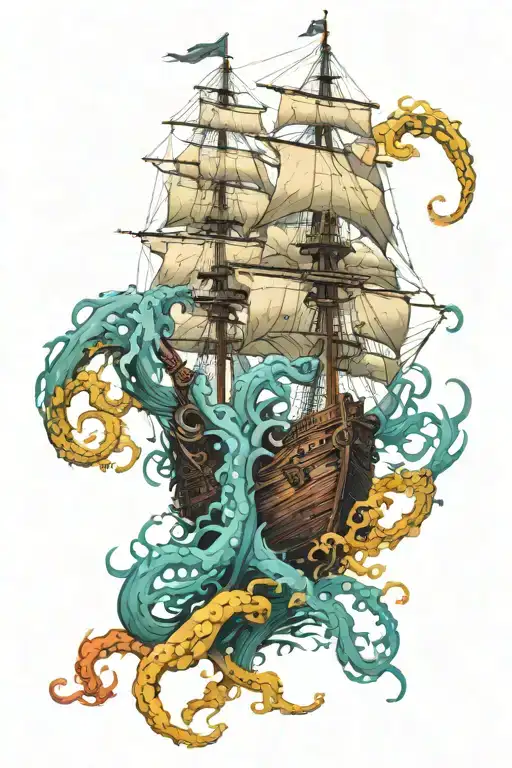 Kraken Attacking Ship