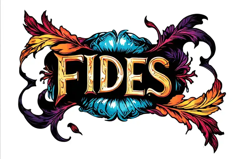 Word 'Fides' Written Inside Surrounded