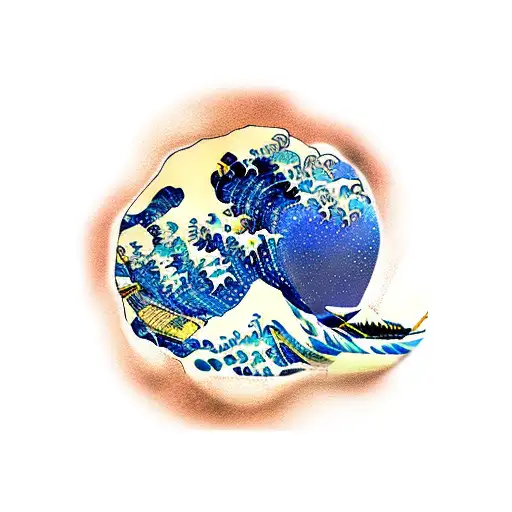 Great Wave Off Kanagawa Neon Color