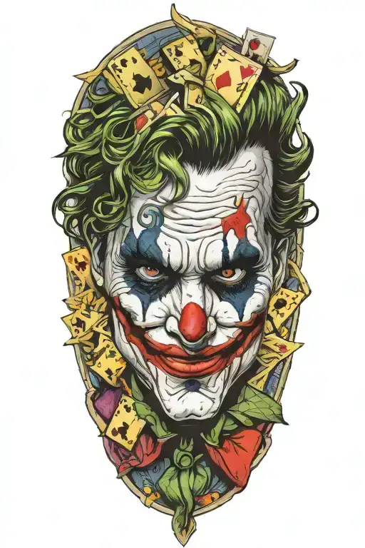 Joker With Card Background