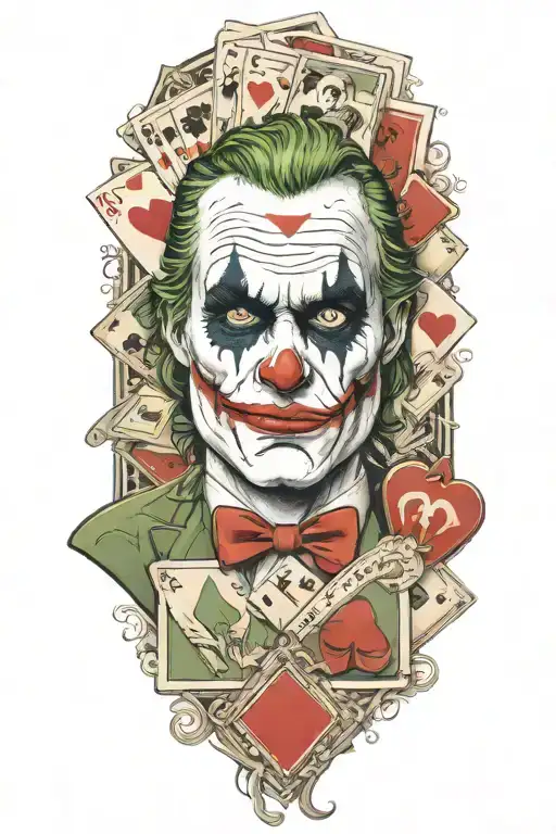 Joker With Card Deck Background