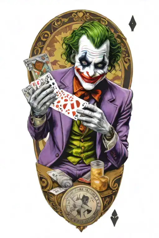 Joker With Card Deck And Ha Ha Ha Background