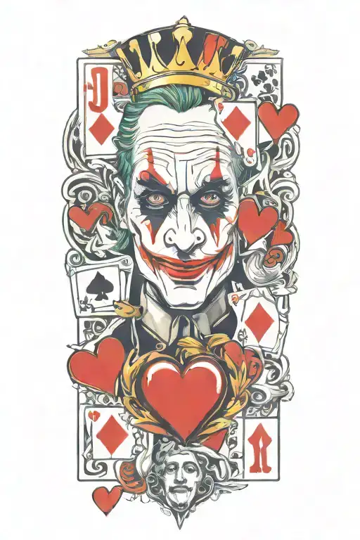Joker With King Of Hearts Card Background