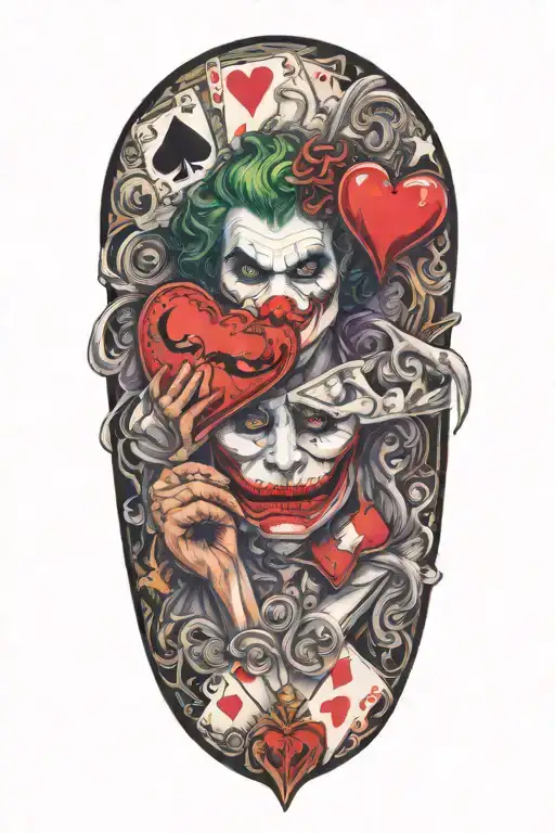 Joker With King Of Hearts Card Background