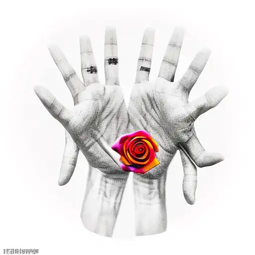 Rose Made Of Dollars In Hand With Currency In Fingers