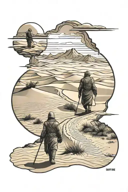 Dune 2 Landscape And Little Fremen Doing The Sandwalk