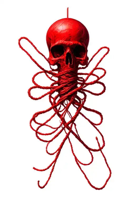 Red Thread Crossed Together Representing