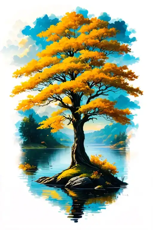 Background Trees Near Water