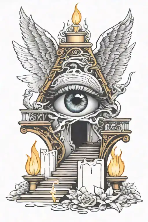 Crying Eye Candle Stairs To Heaven Angels