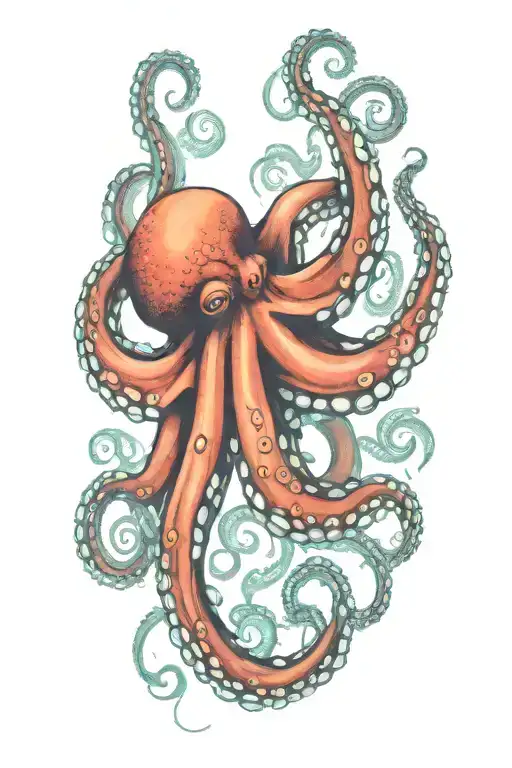 Octopus Gracefully Swimming