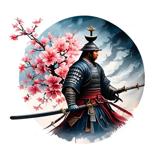 Sakura And Samurai Warrior