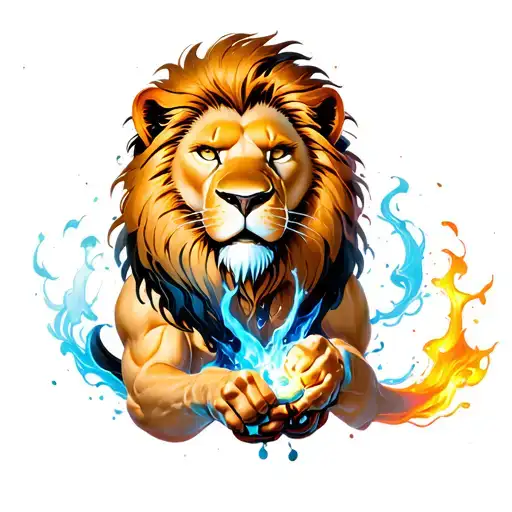 Lion And Bleach Anime Character Wielding