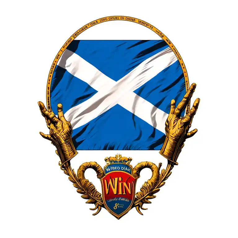 Scottish Flag With Who Dared Wins Logo