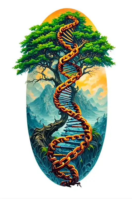 Dna Chain And Tree