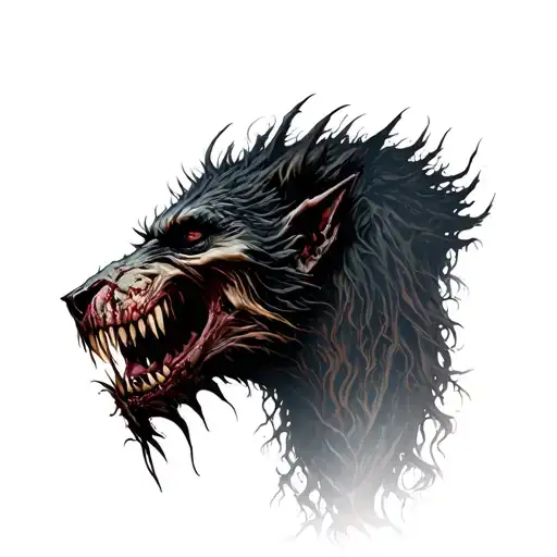Zombie Werewolf In A Dark Forest