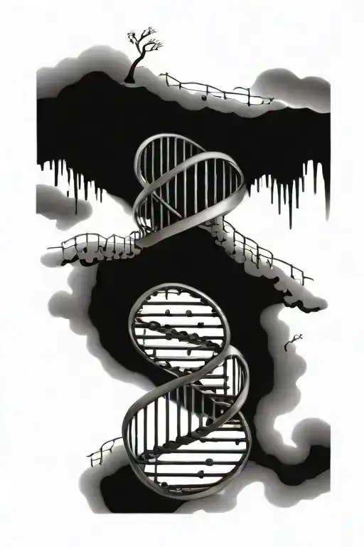 Wrap Around Dna Double Helix With A Stream Going Through The Helix